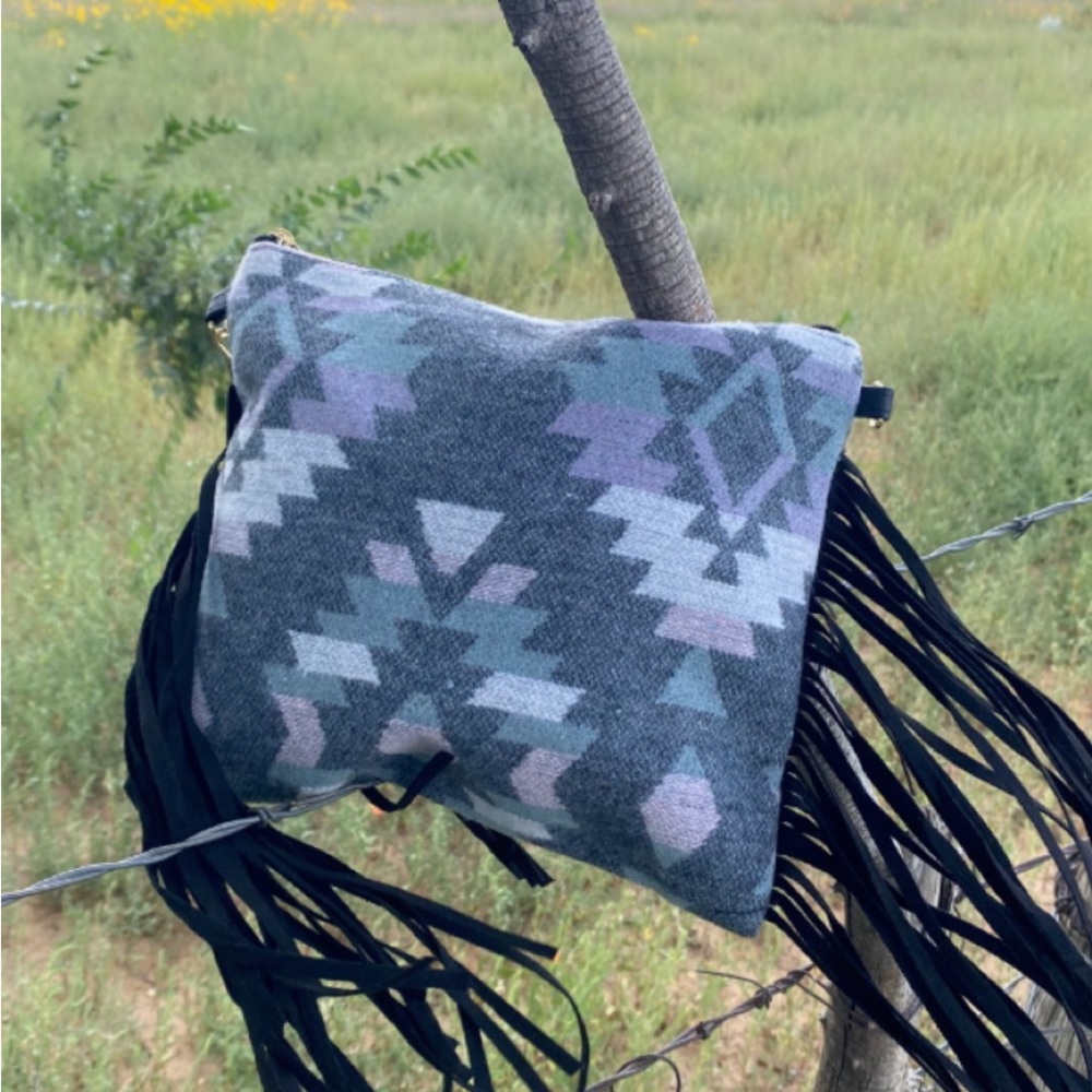 Grey and Black Saddle Blanket Bag